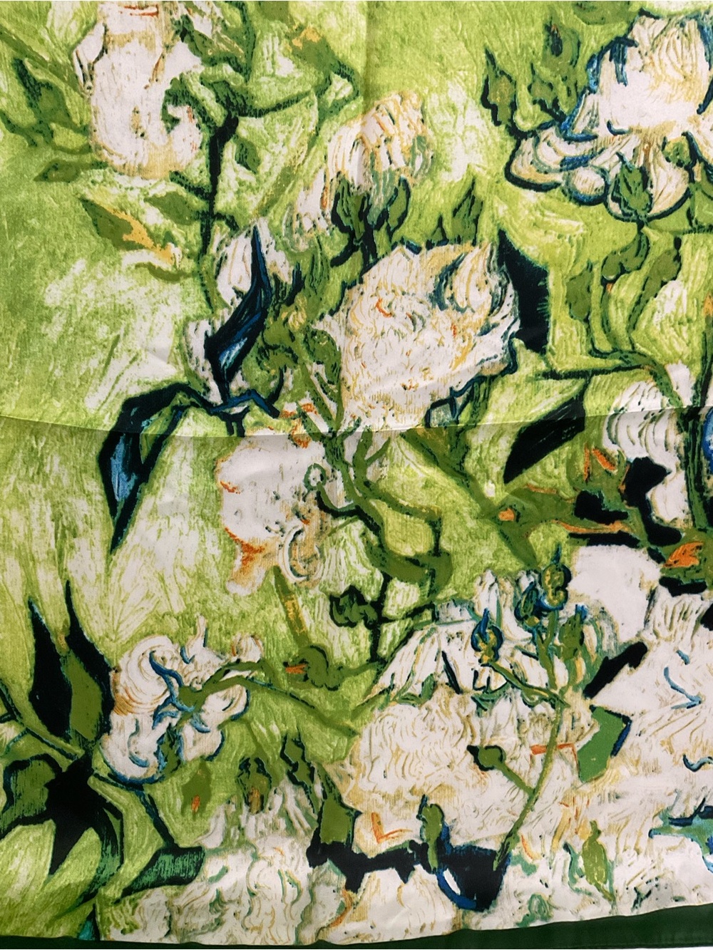 Green Floral Fashion Scarf Square - Picture 4 of 7